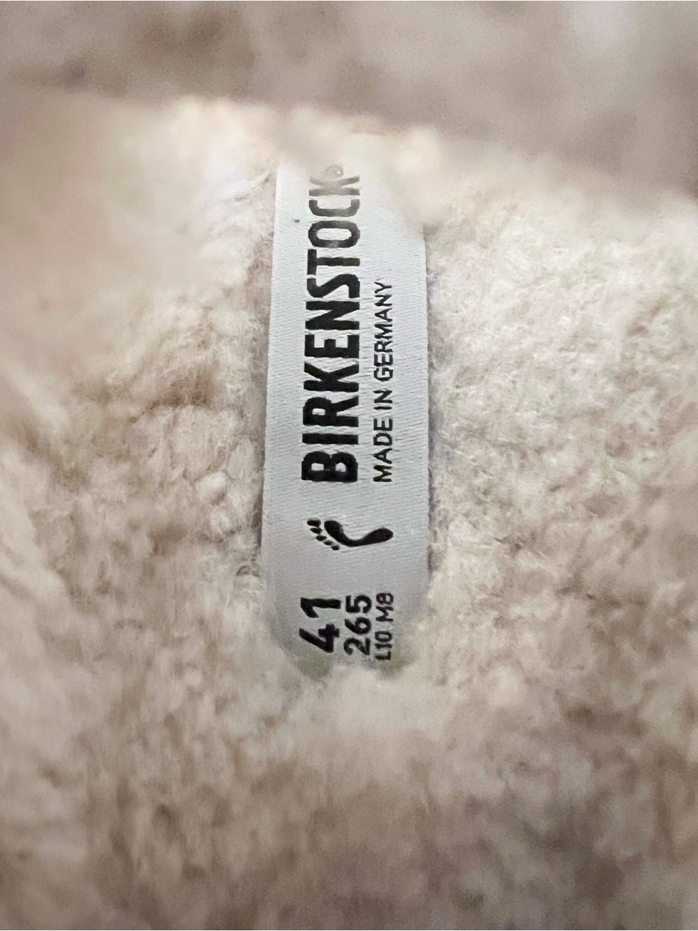 Birkenstock Arizona Big Buckle Shearling Teddy Eggshell EU 41 US 10-10.5 NWT - Picture 6 of 8